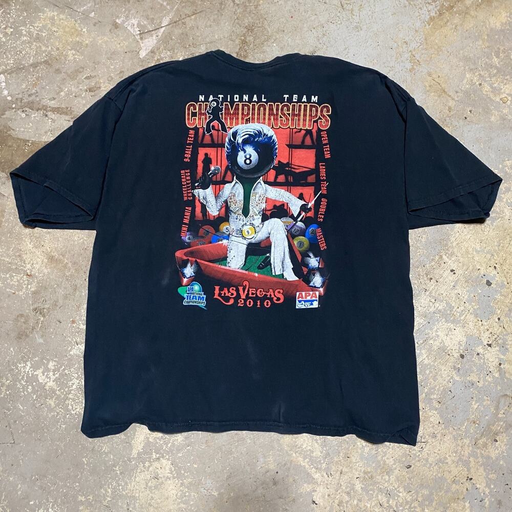 Vintage 2010 APA Pool National Championships T Shirt Las Vegas Elvis 8 Ball 3XL